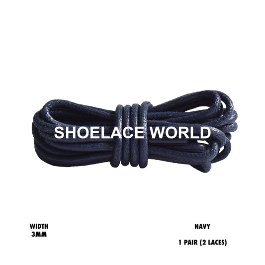 Navy Rope Thin Wax Shoelaces 3mm Laces Ships Out From The USA Next Day