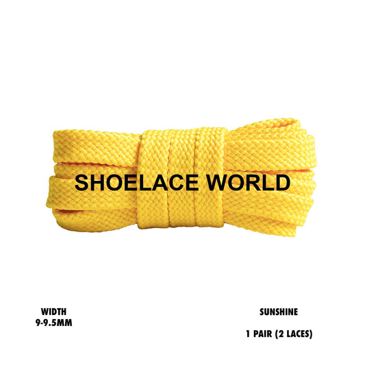 Sunshine Flat Double Threaded Shoelaces 9-9.5mm Laces Ships Out From The USA Next Day