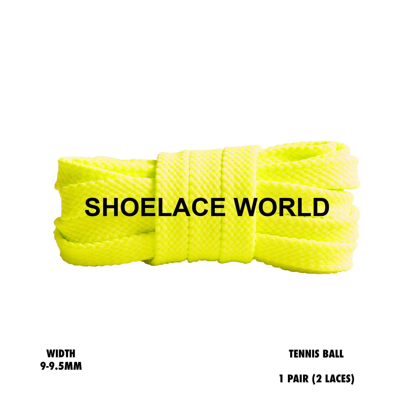 Tennis Ball Flat Double Threaded Shoelaces 9-9.5mm Laces Ships Out From The USA Next Day