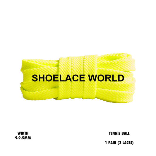 Tennis Ball Flat Double Threaded Shoelaces 9-9.5mm Laces Ships Out From The USA Next Day