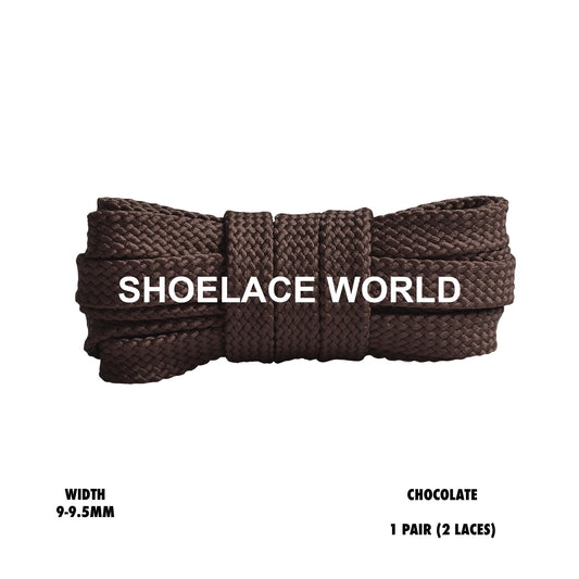Chocolate Flat Double Threaded Shoelaces 9-9.5mm Laces Ships Out From The USA Next Day