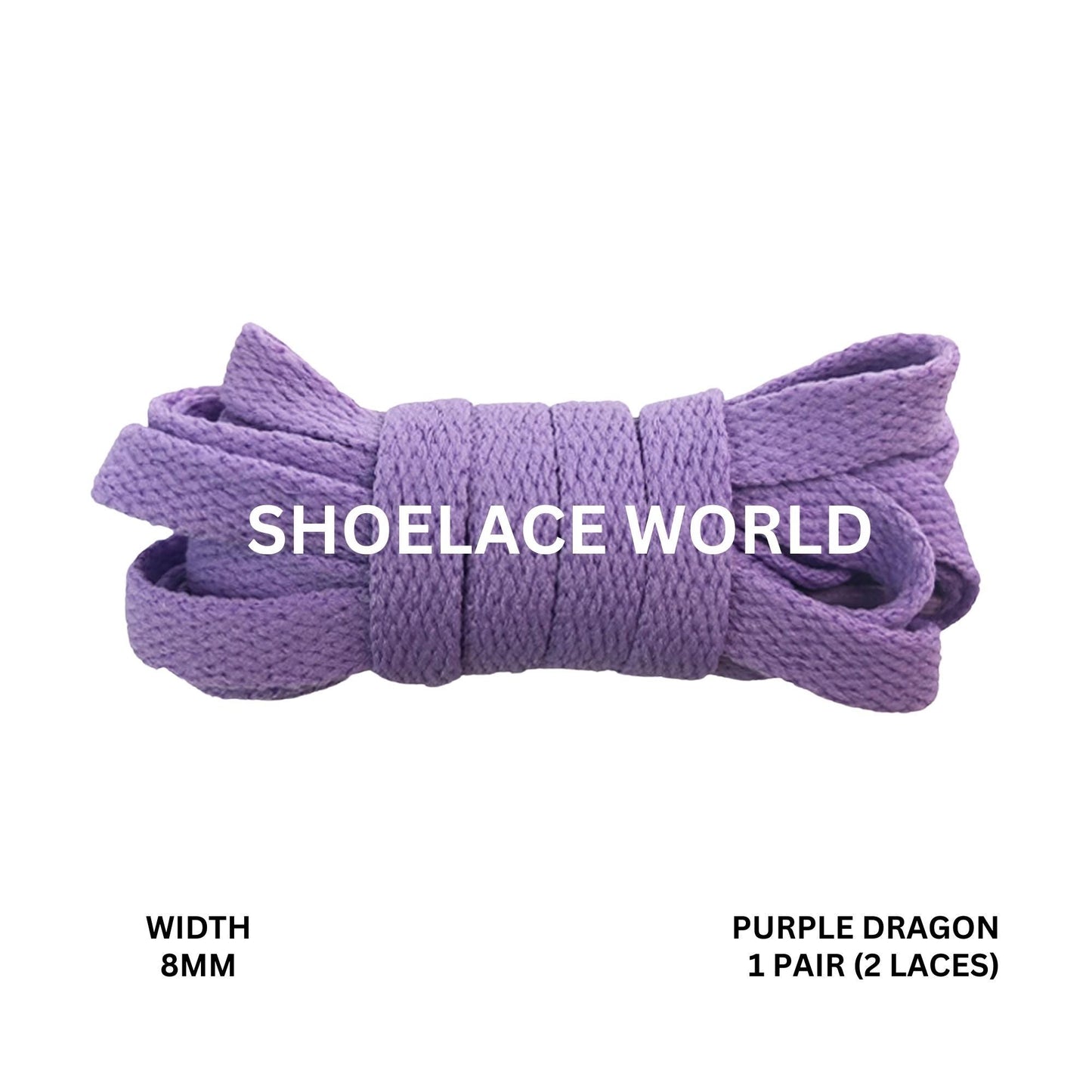 Purple Dragon Classic Flat Shoelaces 5/16 Inch 8mm Laces Ships Out From The USA Next Day