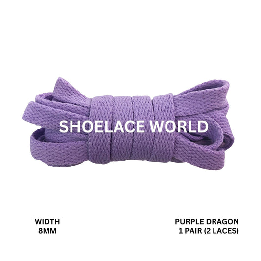 Purple Dragon Classic Flat Shoelaces 5/16 Inch 8mm Laces Ships Out From The USA Next Day