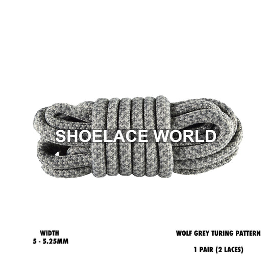 Wolf Grey Rope Turing Pattern Shoelaces 3/16 Inch 5-5.25mm Colorful Laces Ships Out From The USA Next Day