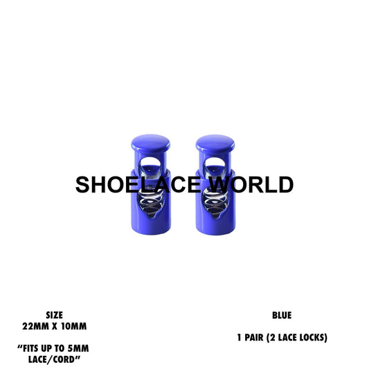 Blue Metal Shoelace Lace Locks Premium Lace Stoppers Ships Out From The USA Next Day