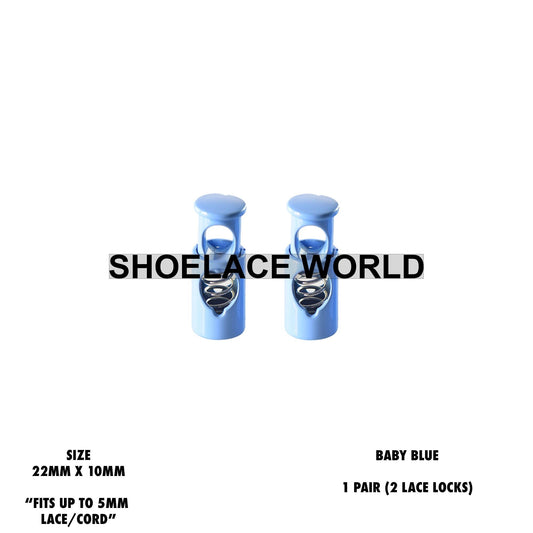 Baby Blue Metal Shoelace Lace Locks Premium Lace Stoppers Ships Out From The USA Next Day