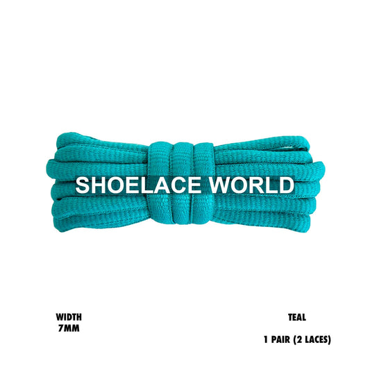 Teal Slim Oval Shoelaces 7mm Classic Laces Ships Out From The USA Next Day
