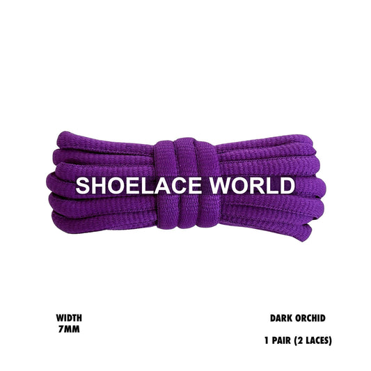 Dark Orchid Slim Oval Shoelaces 7mm Classic Laces Ships Out From The USA Next Day