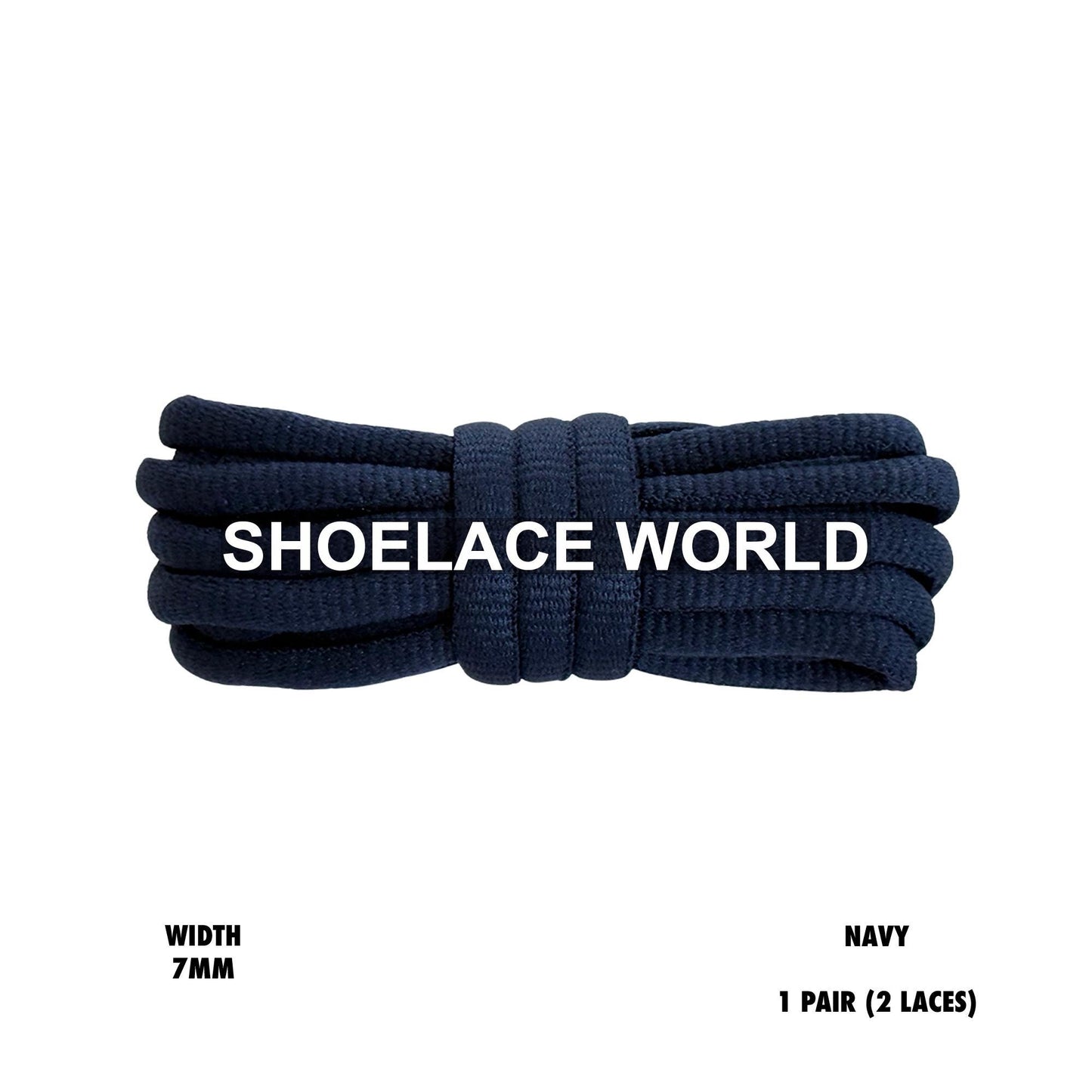 Navy Slim Oval Shoelaces 7mm Classic Laces Ships Out From The USA Next Day