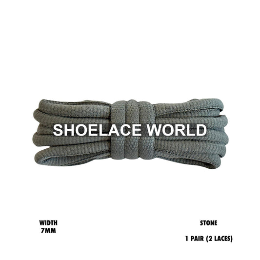 Stone Slim Oval Shoelaces 7mm Classic Laces Ships Out From The USA Next Day