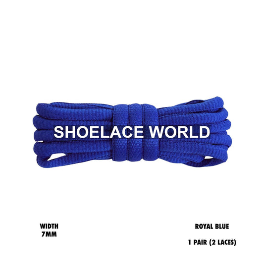 Royal Blue Slim Oval Shoelaces 7mm Classic Laces Ships Out From The USA Next Day