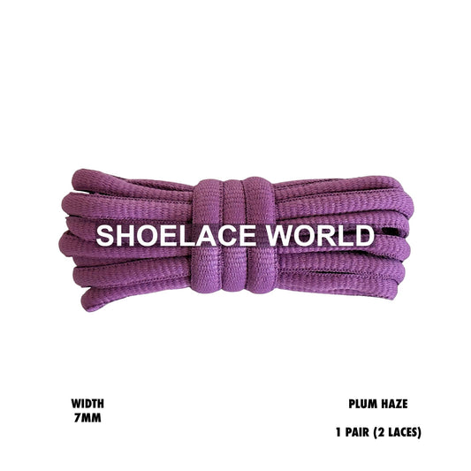 Plum Haze Slim Oval Shoelaces 7mm Classic Laces Ships Out From The USA Next Day