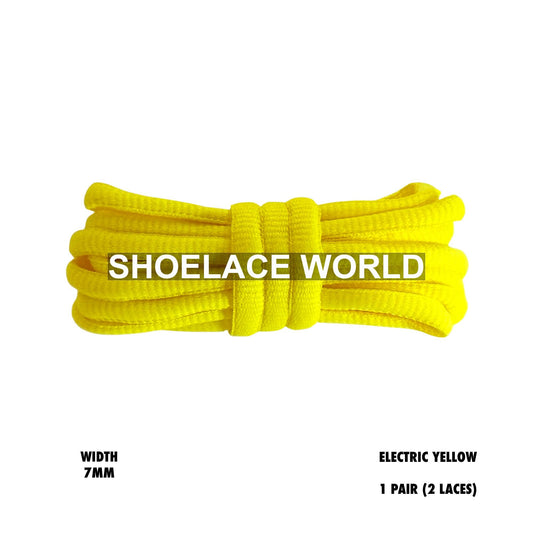 Electric Yellow Slim Oval Shoelaces 7mm Classic Laces Ships Out From The USA Next Day