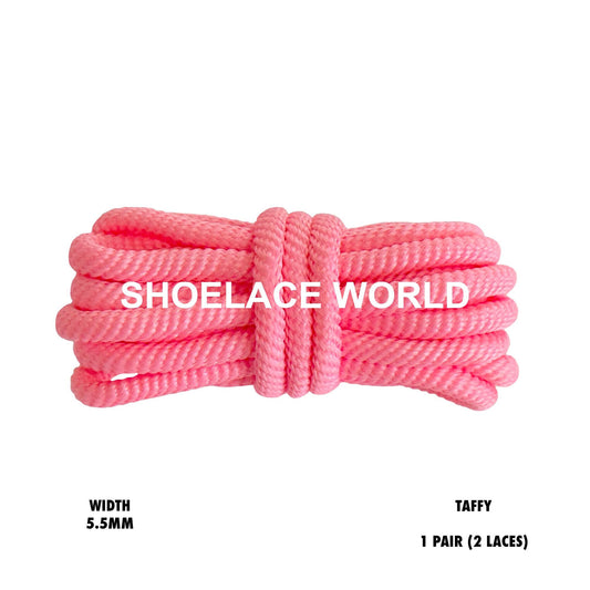 Taffy Solid Turbine Rope Shoelaces 5.5mm Colorful Pattern Laces Ships Out From The USA Next Day