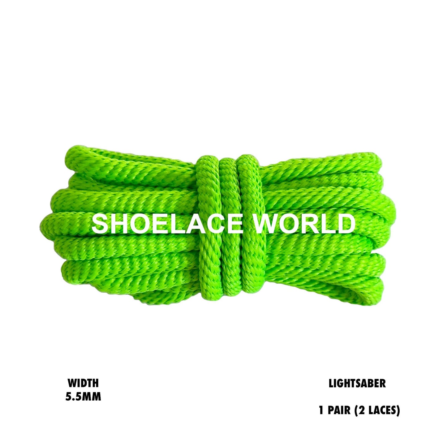 Lightsaber Solid Turbine Rope Shoelaces 5.5mm Colorful Pattern Laces Ships Out From The USA Next Day