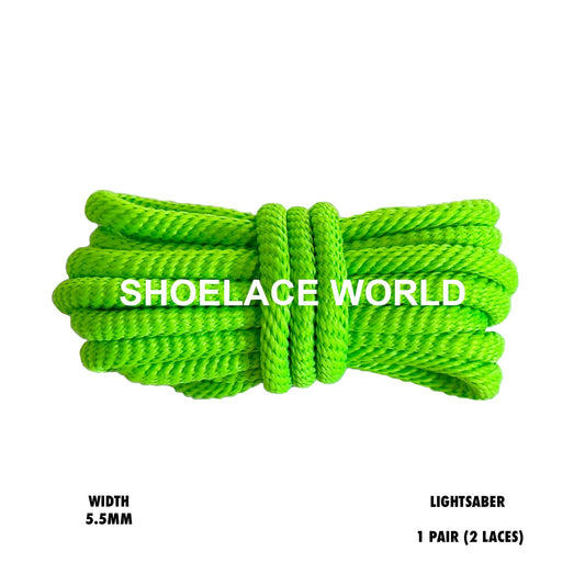 Lightsaber Solid Turbine Rope Shoelaces 5.5mm Colorful Pattern Laces Ships Out From The USA Next Day