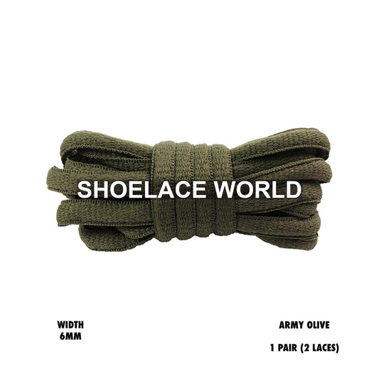 Army Olive Classic Oval Shoelaces 6mm Laces Ships Out From The USA Next Day