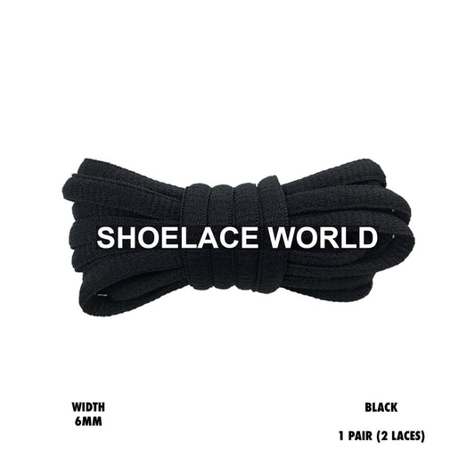Black Classic Oval Shoelaces 6mm Laces Ships Out From The USA Next Day