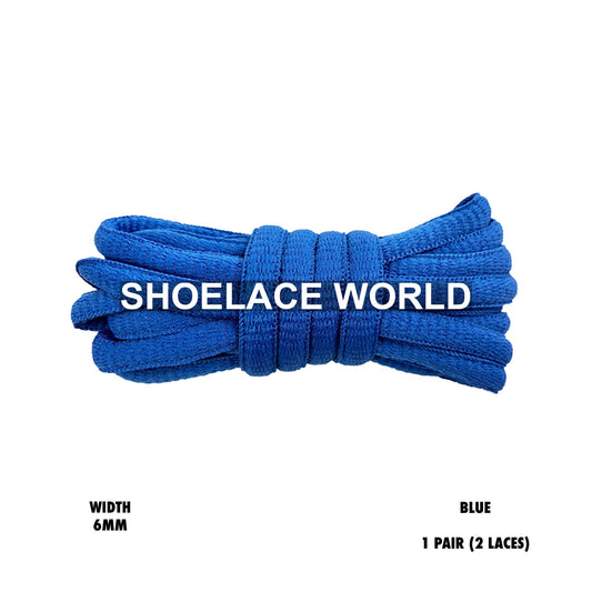 Blue Classic Oval Shoelaces 6mm Laces Ships Out From The USA Next Day