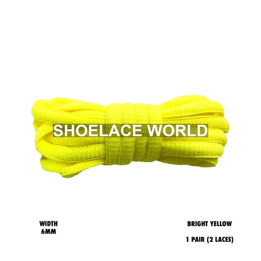 Bright Yellow Classic Oval Shoelaces 6mm Laces Ships Out From The USA Next Day