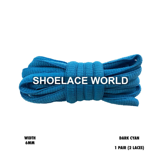 Dark Cyan Classic Oval Shoelaces 6mm Laces Ships Out From The USA Next Day