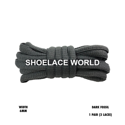 Dark Fossil Classic Oval Shoelaces 6mm Laces Ships Out From The USA Next Day
