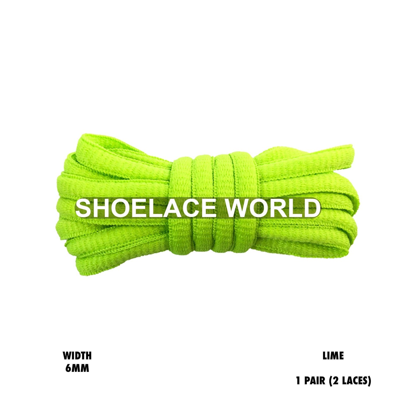Lime Classic Oval Shoelaces 6mm Laces Ships Out From The USA Next Day
