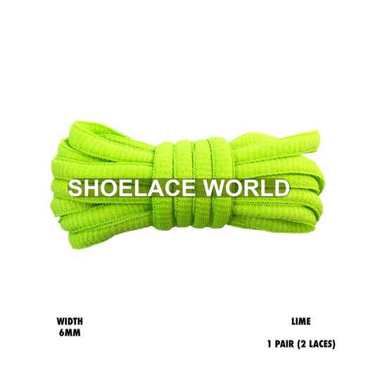 Lime Classic Oval Shoelaces 6mm Laces Ships Out From The USA Next Day