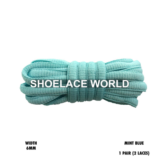 Mint Blue Classic Oval Shoelaces 6mm Laces Ships Out From The USA Next Day