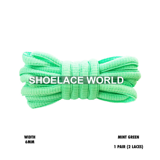 Mint Green Classic Oval Shoelaces 6mm Laces Ships Out From The USA Next Day