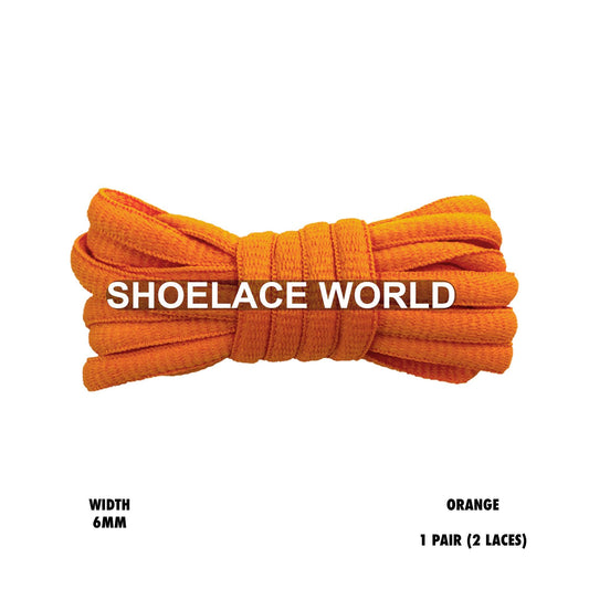 Orange Classic Oval Shoelaces 6mm Laces Ships Out From The USA Next Day