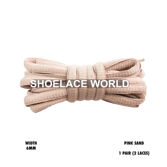 Pink Sand Classic Oval Shoelaces 6mm Laces Ships Out From The USA Next Day