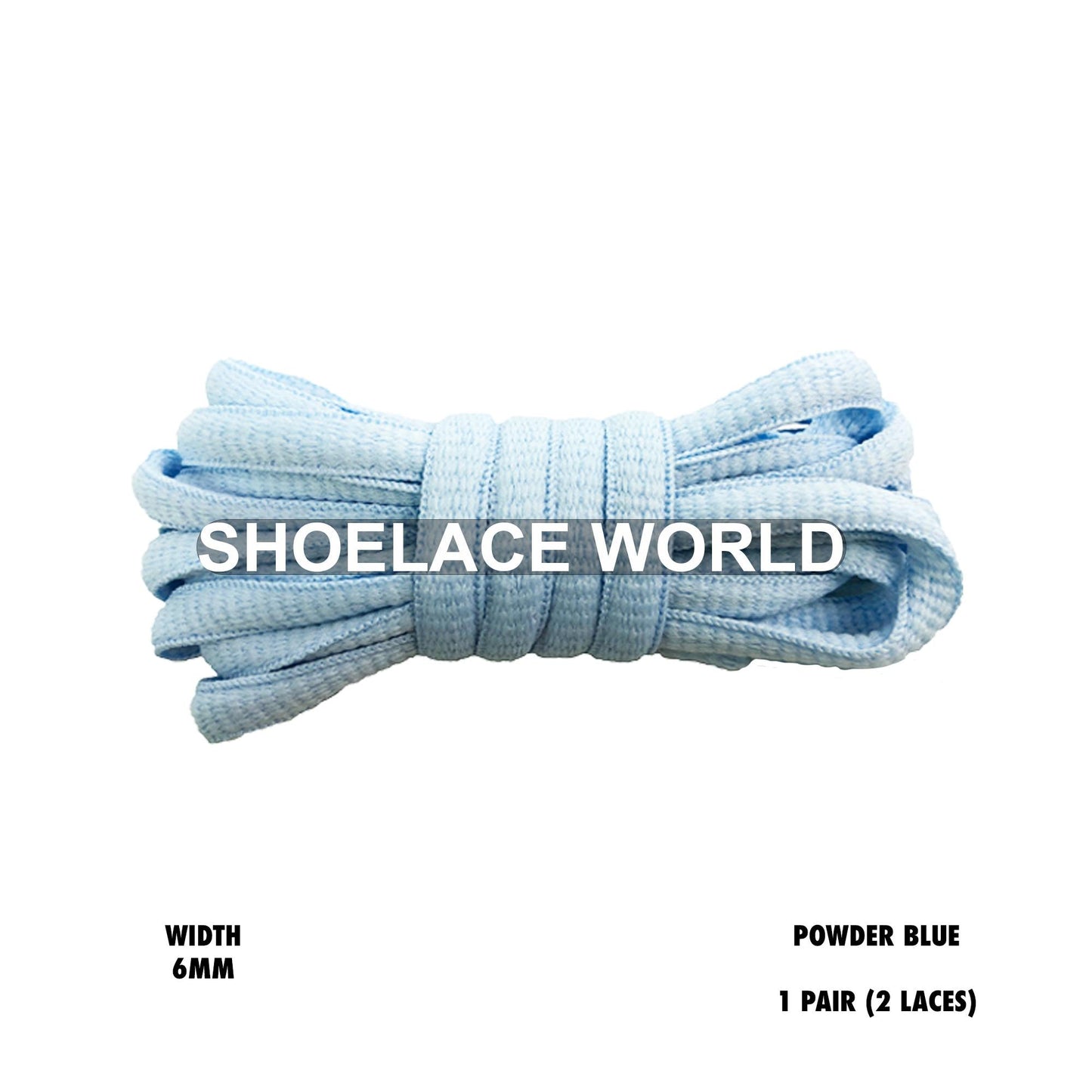 Powder Blue Classic Oval Shoelaces 6mm Laces Ships Out From The USA Next Day