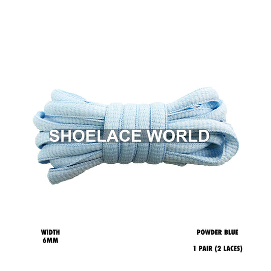 Powder Blue Classic Oval Shoelaces 6mm Laces Ships Out From The USA Next Day