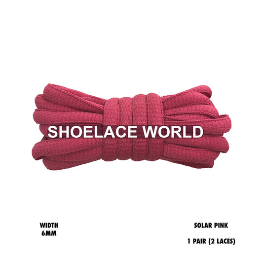 Solar Pink Classic Oval Shoelaces 6mm Laces Ships Out From The USA Next Day