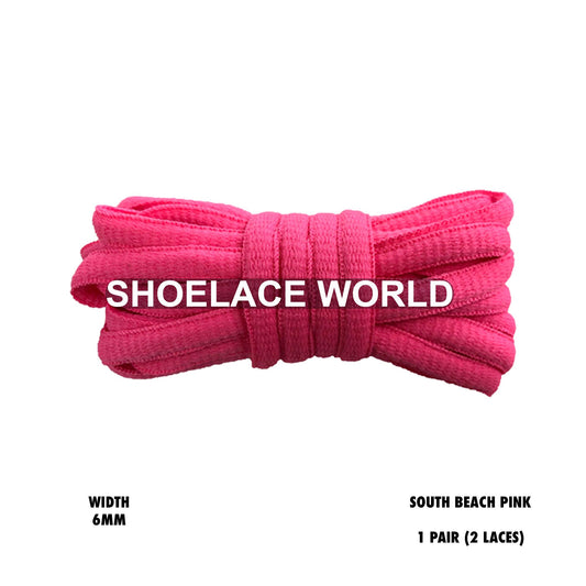 South Beach Pink Classic Oval Shoelaces 6mm Laces Ships Out From The USA Next Day