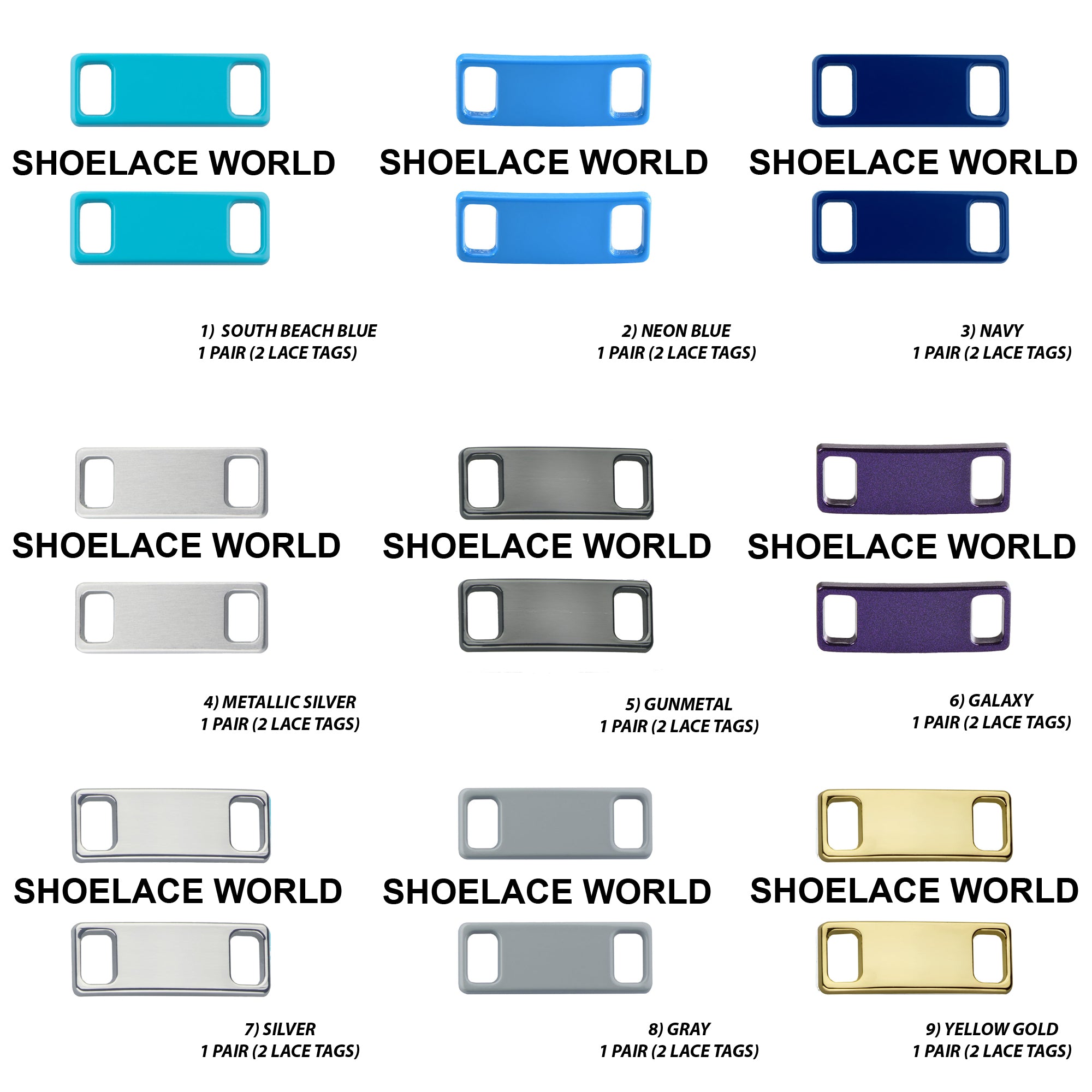 Metal Shoelace 1.25  Lace Tags