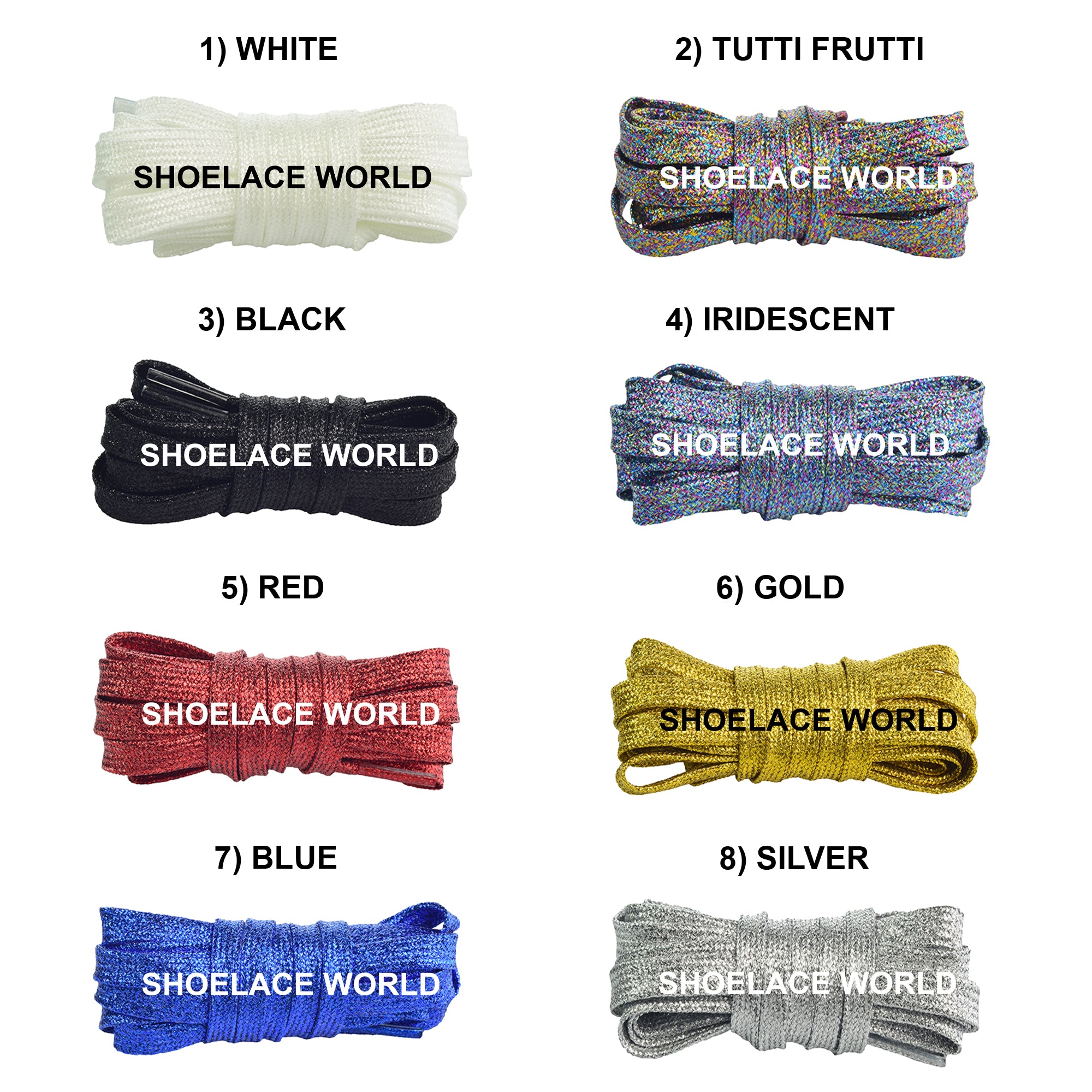 Slim Glitter Flat Shoelaces